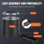 VEVOR Smokeless Fire Pit Stove Bonfire, H: 15.4 in x Dia: 15.7 in ,Wood Burning Fireplaces with Removable Ash Pan, SUS430 Stainless Steel Inner Portable Outdoor Firepit,for Outdoor Patio Camping
