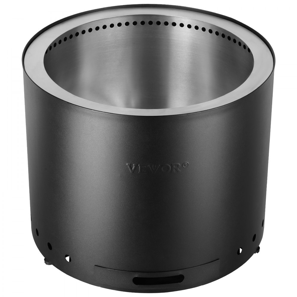 VEVOR Smokeless Fire Pit Stove Bonfire, H: 15.4 in x Dia: 19.3 in ,Wood Burning Fireplaces with Removable Ash Pan, SUS430 Stainless Steel inner Portable Outdoor Firepit, for Outdoor Patio Camping