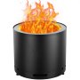 black VEVOR smokeless fire pit with vibrant flames.