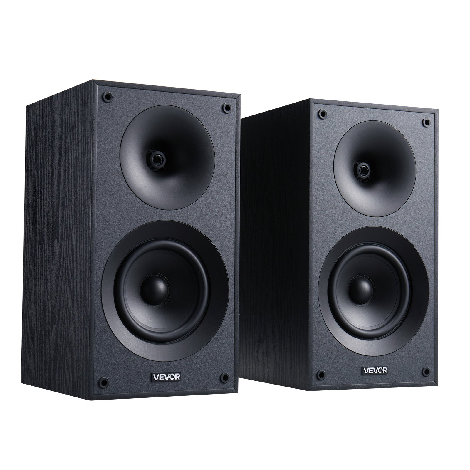 VEVOR Passive Bookshelf Speaker, 300W, Book Shelf Stereo Speakers with 5.25-Inch Woofer and 1-Inch Tweeter, Detachable Grille, 65Hz-20KHz Frequency Response, Wooden Enclosure, for Home Theater (1 Pair)