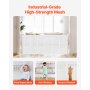 VEVOR Retractable Baby Gate, 870 mm Tall, Extends up to 1800 mm Wide, Retractable Gate for Kids or Pets, Mesh Material, Easy to Install for Indoor Stairs, Doorways, Hallways, Playrooms, White