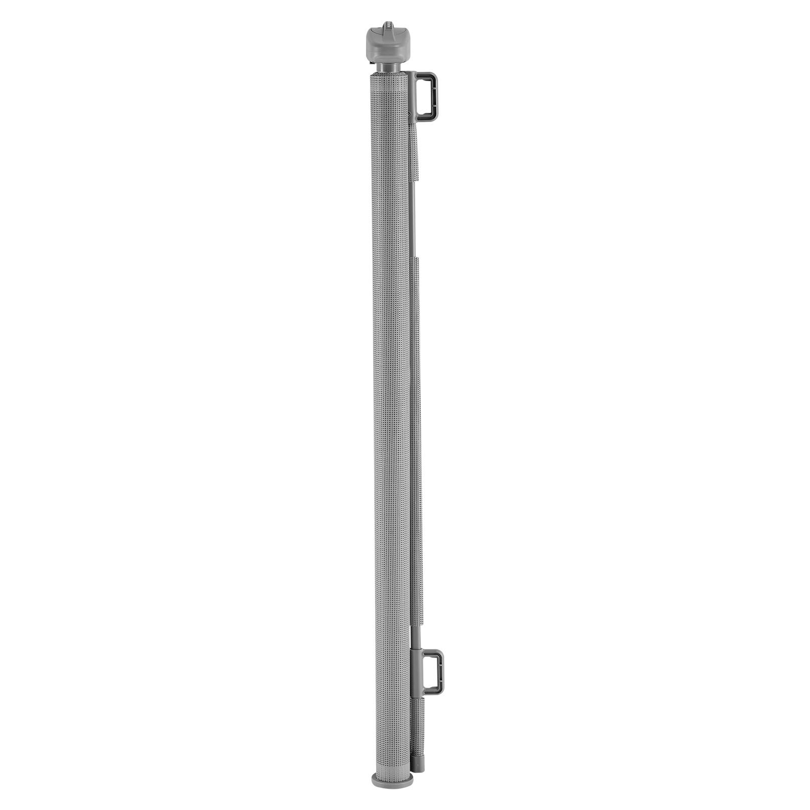 VEVOR Intrekbaar babyhekje, hondenhekje, uitschuifbaar tot 145 cm breed / 98 cm hoog, traphekje met veiligheidsslot, gaasveiligheidshekje voor trappen en gangen, binnen/buiten, grijs