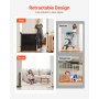 VEVOR Retractable Baby Gate, 870 mm Tall, Extends up to 1800 mm Wide, Retractable Gate for Kids or Pets, Mesh Material, Easy to Install for Indoor Stairs, Doorways, Hallways, Playrooms, Black