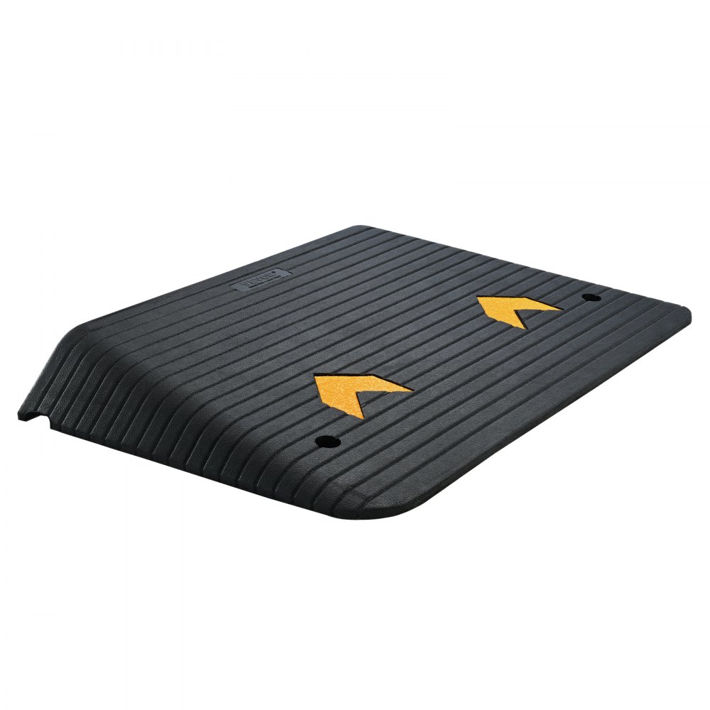 VEVOR Threshold Ramp Solid Rubber Door Threshold Ramp 15T Load Capacity Curb Ramp with Channel 90.2x62x10.2cm Wheelchair Ramp Rubber Ramp Ideal for Uneven Ground Curbs