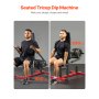 VEVOR Seated Dip Machine Triceps Biceps Press Machine (204 kg laadvermogen) met kabelstang, verstelbare zitting en rugleuning, trainingsapparaat voor borsttraining, bovenlichaam push fitness workout