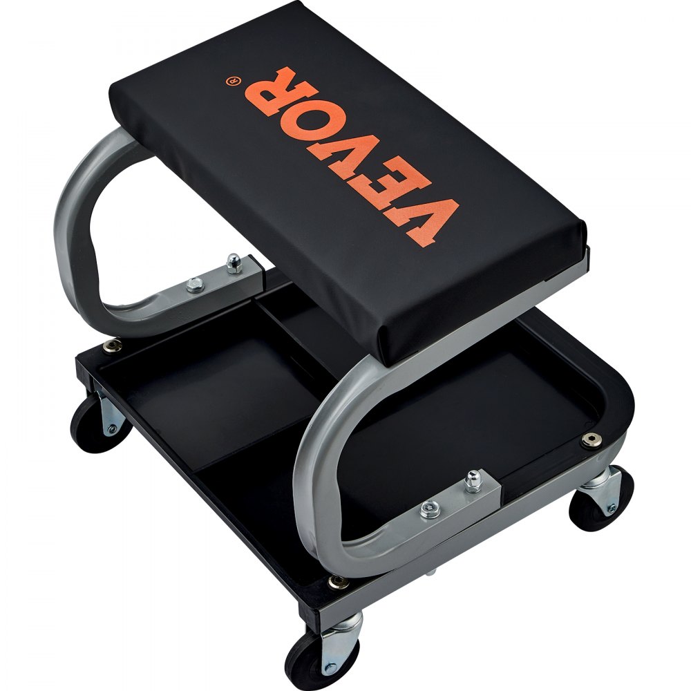 VEVOR Car Workshop Rolling Board Workshop Lounger, Assembly Lounger Workshop Stool 36 x 36 x 36 cm Assembly Rolling Board with 36 x 18 x 4 cm Seat, Steel + PU Workshop Stool up to 113 kg Load Capacity Repaired Stool