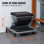 VEVOR 2 in 1 autowerkplaatsrolplank, werkplaatsligstoel, montageligstoel, werkplaatskruk, 915 x 415 x 128 mm, montagerolplankzit, staal + vinyl, 360° zwenkwielen, klapstoel, belastbaar tot 136 kg, rolligstoel