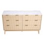 VEVOR 6 Fluted Drawer Dresser, Wooden Chest of Drawers with Sliding & Anti-tip Device, Modern Minimalist Dresser Chest, Fluted Closet Storage for Living Room, Hallway, Bedroom, Entryway, Light Wood