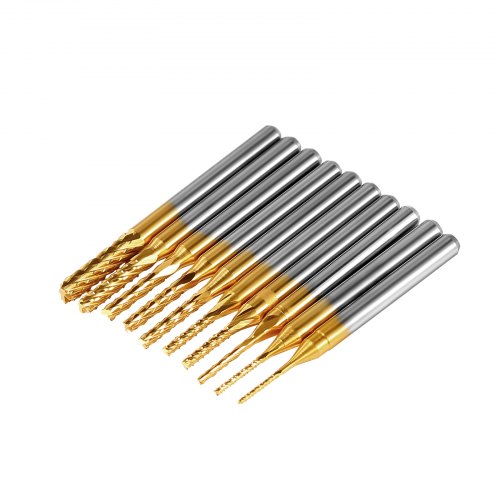 Gerader Fräser, 3,175 mm Schaft-CNC-Fräser, 10 Stück Hartmetall-Nano Gerader Fräser, 3,175 mm Schaft-CNC-Fräser, 10 Stück Hartmetall-Nano