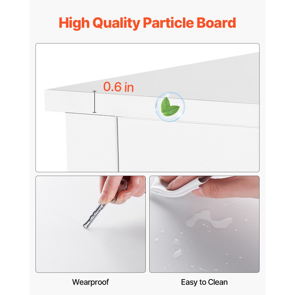 VEVOR ladekast met 7 lades en kantelbeveiliging, minimalistische moderne ladekast (400 x 1199 x 813 mm) organizer ladekast voor woonkamer slaapkamer entree hal (wit)