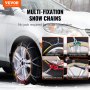 VEVOR Snow Chains Manganese Alloy Steel Traction Wheels Chains Silver 2PCS