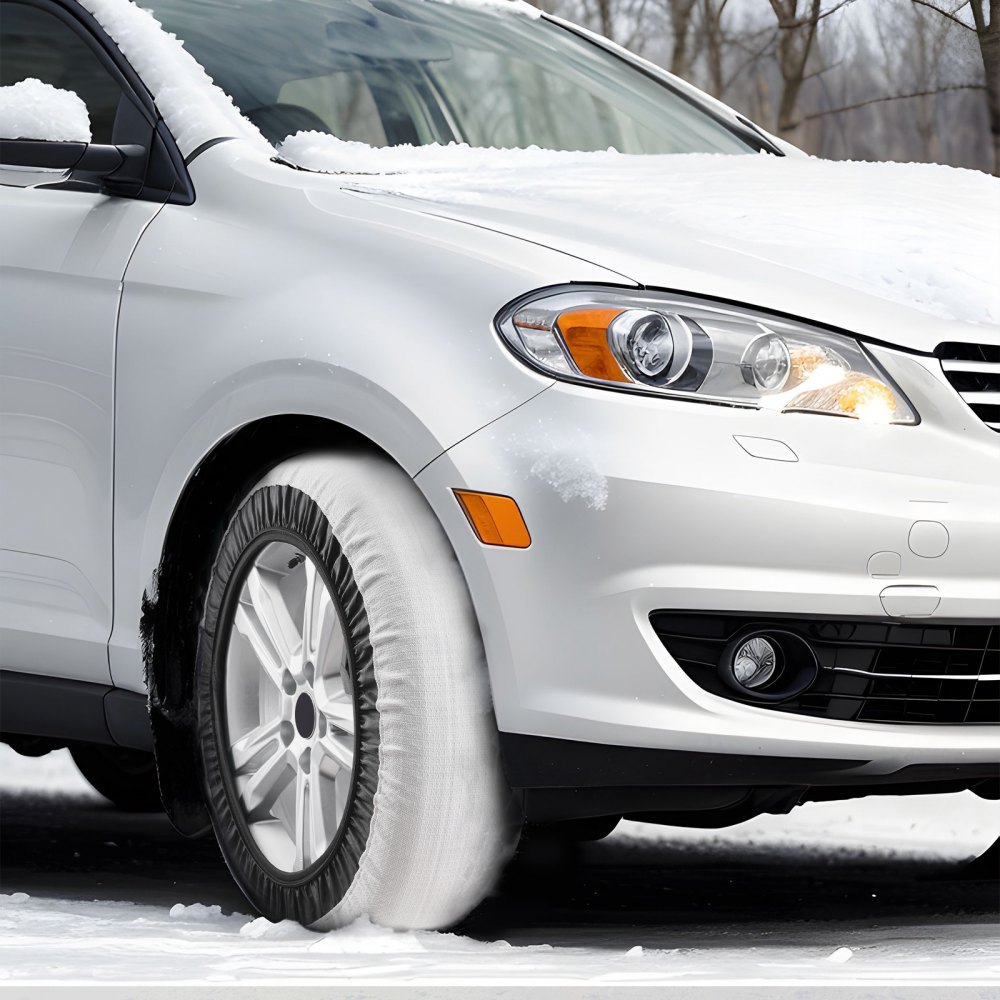 VEVOR Verdikte sneeuwsokken voor banden, polyestervezel bandensokken met elastische banden, bandenhoes met sneeuwgrip voor auto, SUV, pick-up en vrachtwagen (2-pack) - Groot