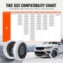 VEVOR Thickened Snow Socks for Tires, Polyester Fiber Tire Socks with Elastic Straps, Snow Traction Tire Cover for Car, SUV, Pickup and Truck (Pack of 2)-Medium