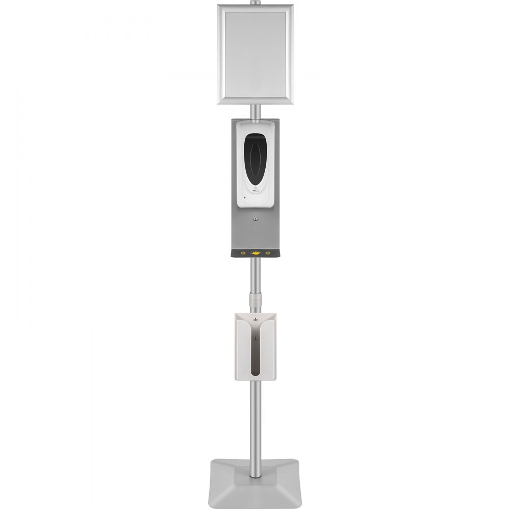 VEVOR Automatische Handdispenser Standaard Zilver 1000 ml Desinfectiezuil 6,8 kg Automatische Handdesinfecterende Dispenser Standaard Ideaal voor Thuis