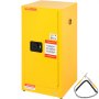 VEVOR 16 Gallon Veiligheidsopslagkast, 460 x 460 x 900 mm Veiligheidskast met twee verstelbare verdelers voor brandbare materialen Afsluitbaar ontwerp met 2 sloten en 1 aardingskabel Geel