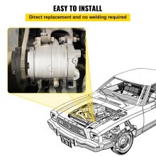 VEVOR AC-compressor 78363 Aircocompressor vooraan Aircocompressor voor 2000-2014 Cadillac Chevy GMC Hummer 4.8L 5.3L 5.7L 6.0L 6.2L 8.1 (voor 2000-2014 Chevy)