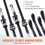 VEVOR Set of 4 Tie Down Straps 0.04 x 2.4 m Lashing Strap 2362 kg Ratchet Tie Down Strap Polyester Strap and Carbon Steel Hook Fastening Strap Ratchet Tie Down Strap Ideal for Motorcycles Bicycles Kayaks UTV Boats ATV