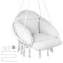 VEVOR Hammock Swinging Chair Macramé Hanging Chair with Cushion Indoor & Outdoor