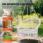 VEVOR Hammock Hanging Swinging Chair Macramé Hanging Chair for Indoor & Outdoor