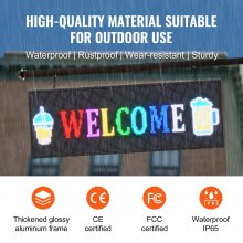 VEVOR Programmable LED Sign, P10 Full Color LED Scrolling Panel, DIY Display Board with Custom Text Animation Pattern, WIFI USB Control, Message Store Sign 99 x 35 cm