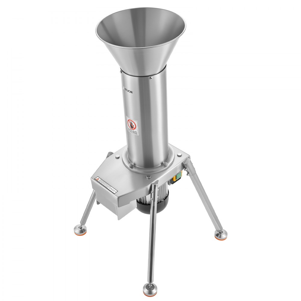 VEVOR elektrische fruitmolen voor appels, 1100 W, roestvrij staal SUS304, fruitversnipperaar, verwerkt hele appels tot 80 mm diameter, 164 kg/u, fruitversnipperaar voor peren, ananas, guave, wortelen en aardappelen.