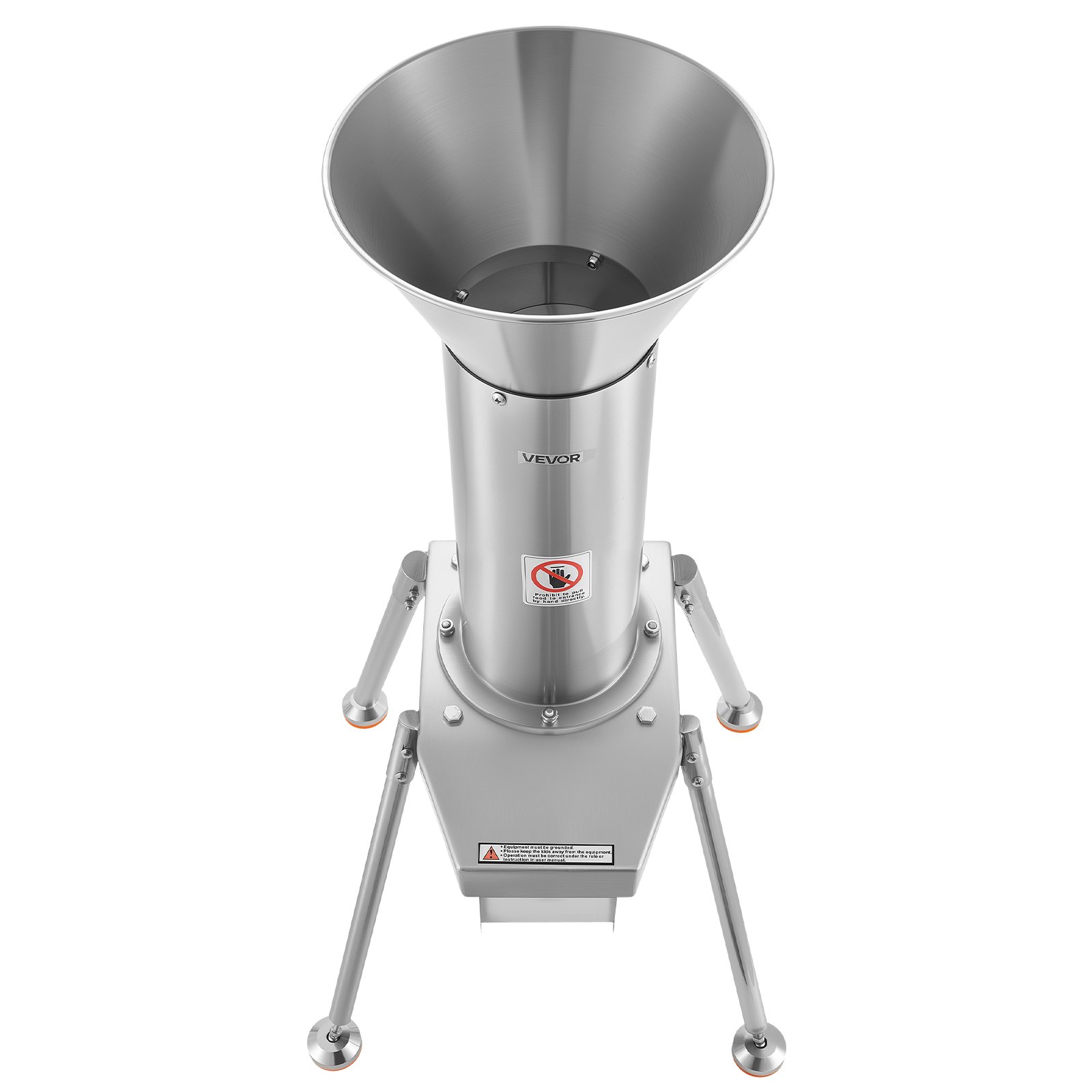 VEVOR elektrische fruitmolen voor appels, 1100 W, roestvrij staal SUS304, fruitversnipperaar, verwerkt hele appels tot 80 mm diameter, 164 kg/u, fruitversnipperaar voor peren, ananas, guave, wortelen en aardappelen.