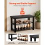 VEVOR Shoe Rack Bench, 3-Tier Bamboo Entryway Bench, Shoe Storage Organizer Holds Up to 286 lbs, 27.6 x 11.3 x 17.8 Inches, for Front Door, Hallway, Living Room, Bedroom, Black