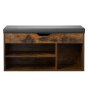 VEVOR Schoenenrekbank (805 x 305 x 445 mm), Halbank met opbergruimte en kussen, Schoenenrek met 3 compartimenten (draagvermogen 136 kg), voor voordeur, hal, woonkamer, zwart