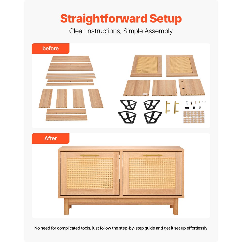 VEVOR Entryway Shoe Bench, 39.4 x 11.8 x 20.9 Inch Rattan-Like Shoes Bench with 2 Flip Drawers, 300lbs Shoe Storage Rack with 4 Compartments and 2 Rattan Doors, for Hallway, Living Room, Bedroom