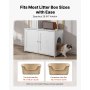 VEVOR Cat Litter Box Enclosure Furniture, 70 cm Hidden Litter Box Cabinet with Metal Legs & 2-Tier Storage Shelves, Waterproof Cat Washroom Cat House, Fit Most of Litterbox, for Living Room