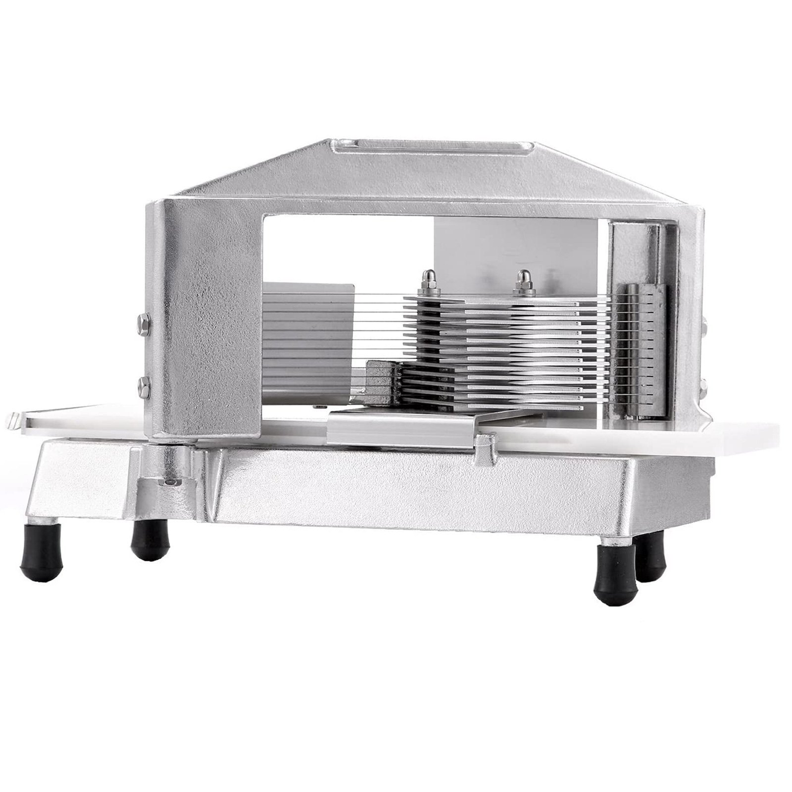 VEVOR 3/16-Inch Commercial Tomato Slicer Heavy Duty Tomato Slicer Manual Tomato Cutter with Built-in Cutting Board for Restaurant or Home Use