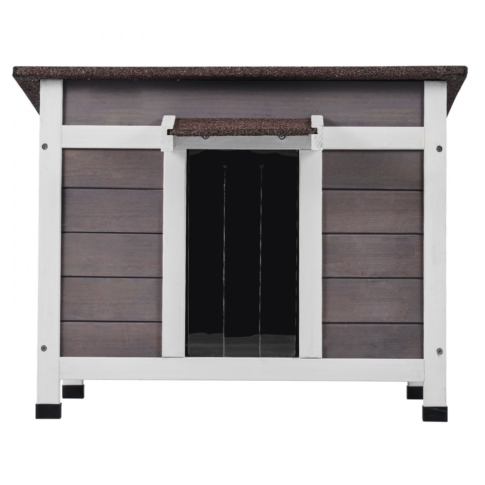 VEVOR Outdoor Cat House Weatherproof, Feral Cat Shelter for Multiple Cats, Outdoor Wooden Cat Rabbit House with a Window, Open Roof and PVC Door Flaps, 24"L x 21"W x 18"H