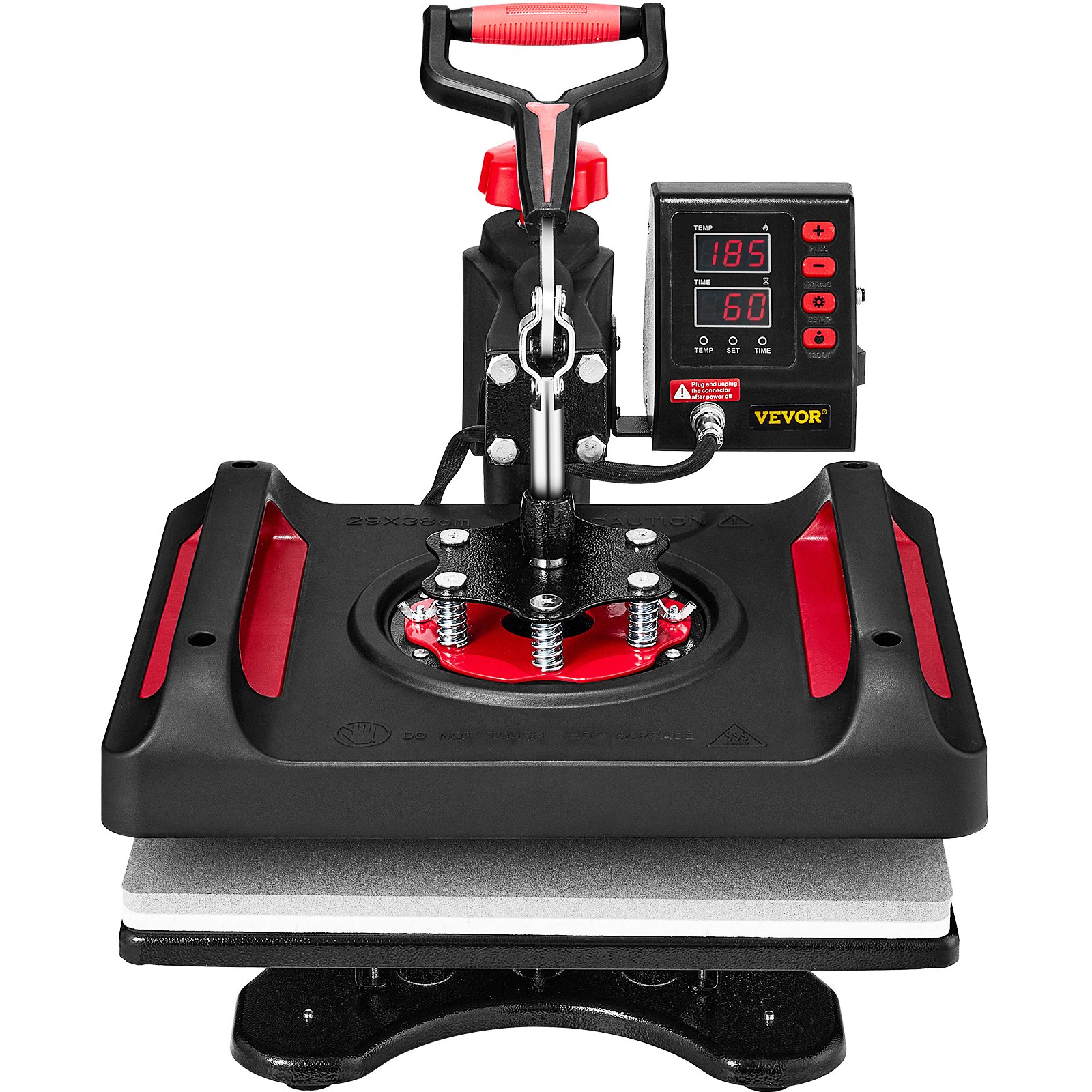 11-in-1 hittepers, 12 x 15 inch multifunctionele clamshellprinter, digitale dubbele buis hittepers transfermachine, wegklapbare sublimatiemachine voor T-shirts, hoeden, petten, mokken, borden, pennen, schoenen, zwart