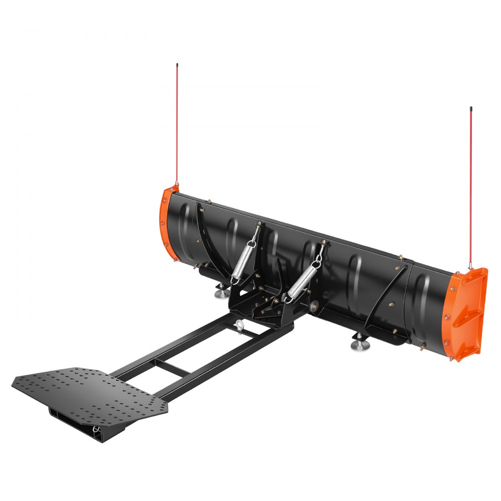 VEVOR sneeuwploeg 1092 & 1524 mm breed, sneeuwploeg voor ATV's met zijvleugels, geschikt voor de meeste ATV's en UTV's, blad van koolstofstaal, in hoogte en links/rechts verstelbaar, 3 montagemogelijkheden, zwart