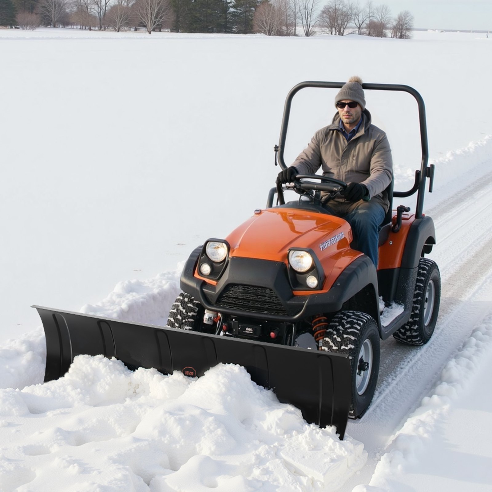 VEVOR sneeuwschuiver, 1220x385 mm universele sneeuwschuiver, in hoogte en links-rechts verstelbaar, ruimblad, stalen sneeuwschuiver, 3 montagemogelijkheden, voor sneeuwruimen, geschikt voor de meeste ATV's en UTV's