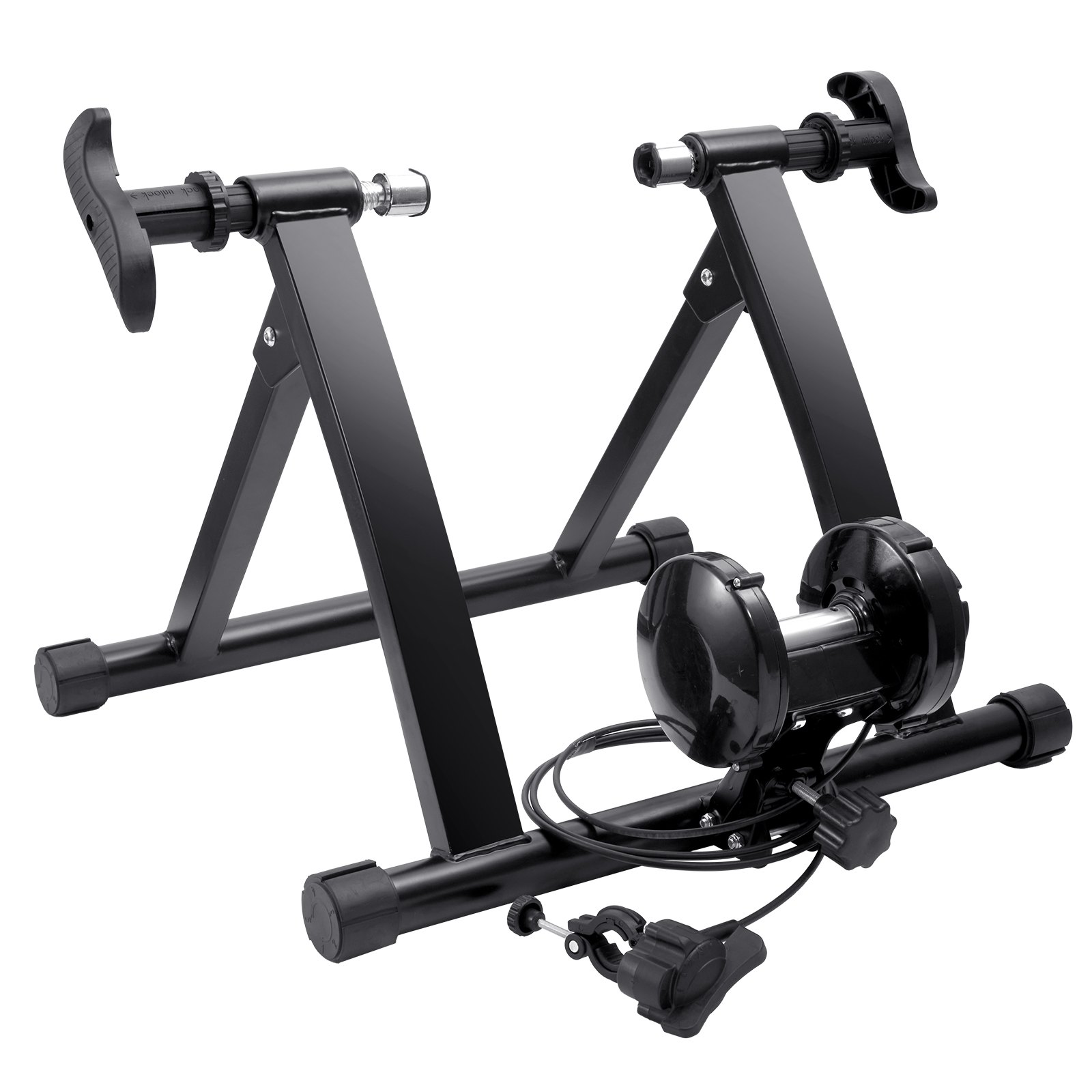 VEVOR Bike Trainer Stand, Magnetic Stationary Bike Stand for 26"-29" Wheels, 8 Resistance Settings, Low Noise Motor, Protable for Indoor Riding Exercise, with Quick-Release Lever & Front Wheel Riser