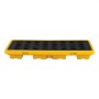 VEVOR Spill Containment Pallet, 2 Drum Low Profile Spill Containment Modular Platform, 21 Gallon Sump, 4409 lbs Load Capacity, Heavy-Duty Polyethylene Tray with Drain, 51.8" x 26.8" x 5.9", Yellow