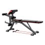 VEVOR Halterbank Verstelbare Trainingsbank voor Full Body Workout (363 kg draagvermogen), Sit-up Trainingsbank Fitnessbank Vlakke Bank met Beenstrekker, Preacher Pad, Snelle Verstelling