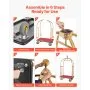 VEVOR Hotelbagagewagen, capaciteit 680 kg, bagagewagen met gebogen palen, hotelwagen, bagagewagen met rode loper en 20 cm rubberen wielen, ideaal voor hotels, appartementencomplexen en resorts