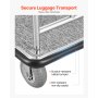 VEVOR Hotelbagagewagen, 362 kg capaciteit, roestvrijstalen bagagewagen, kofferwagen, piccolowagen met grijs tapijt en 15 cm rubberen wielen, ideaal voor hotels, appartementencomplexen, resorts, zilver
