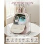 VEVOR Breast Pump Backpack, Breast Feeding Bag with Ice Pack, Fits for S1/S2, Pumping Accessories & Breastmilk Storage, Portable Pump Carrying Case for Work, Travel and Family Use, Light Pink