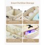 VEVOR Breast Pump Bag, Breast Feeding Bag with Waterproof Mat, Fits for S1/S2, Pumping Accessories & Breastmilk Storage, Portable Pump Carrying Case for Work, Travel and Family Use, Beige