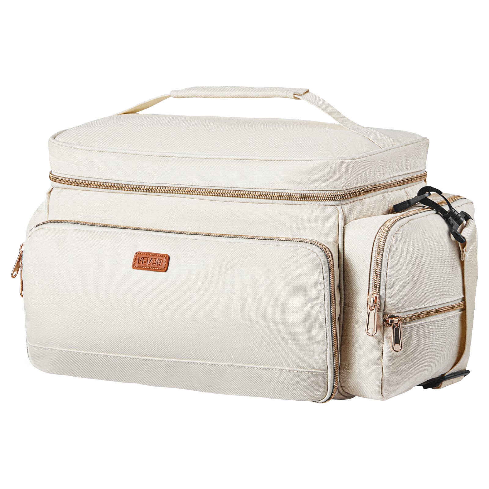 VEVOR Breast Pump Bag, Breast Feeding Bag with Waterproof Mat, Fits for S1/S2, Pumping Accessories & Breastmilk Storage, Portable Pump Carrying Case for Work, Travel and Family Use, Beige