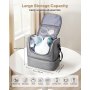VEVOR Breast Pump Bag, Breast Feeding Bag with Ice Pack, Fits for S1/S2, Pumping Accessories & Breastmilk Storage, Portable Pump Carrying Case for Work, Travel and Family Use, Grey