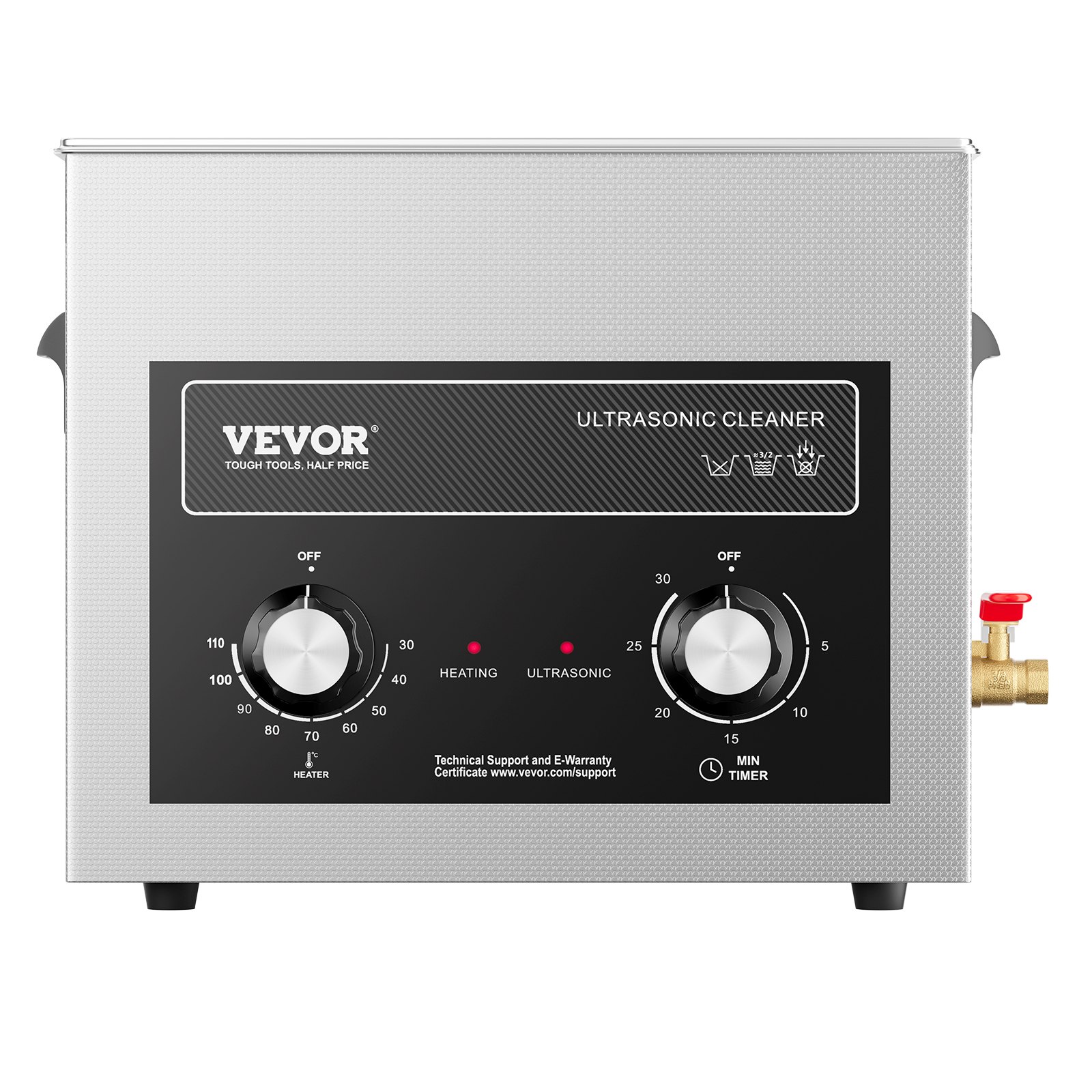 VEVOR 10L ultrasoonreiniger met verwarmingstimer en mand, professionele digitale sonische cavitatiemachine, 240W reinigingsmachine voor laboratoriumgereedschappen, metalen onderdelen, carburateurs, messing, auto-onderdelen en motoronderdelen.