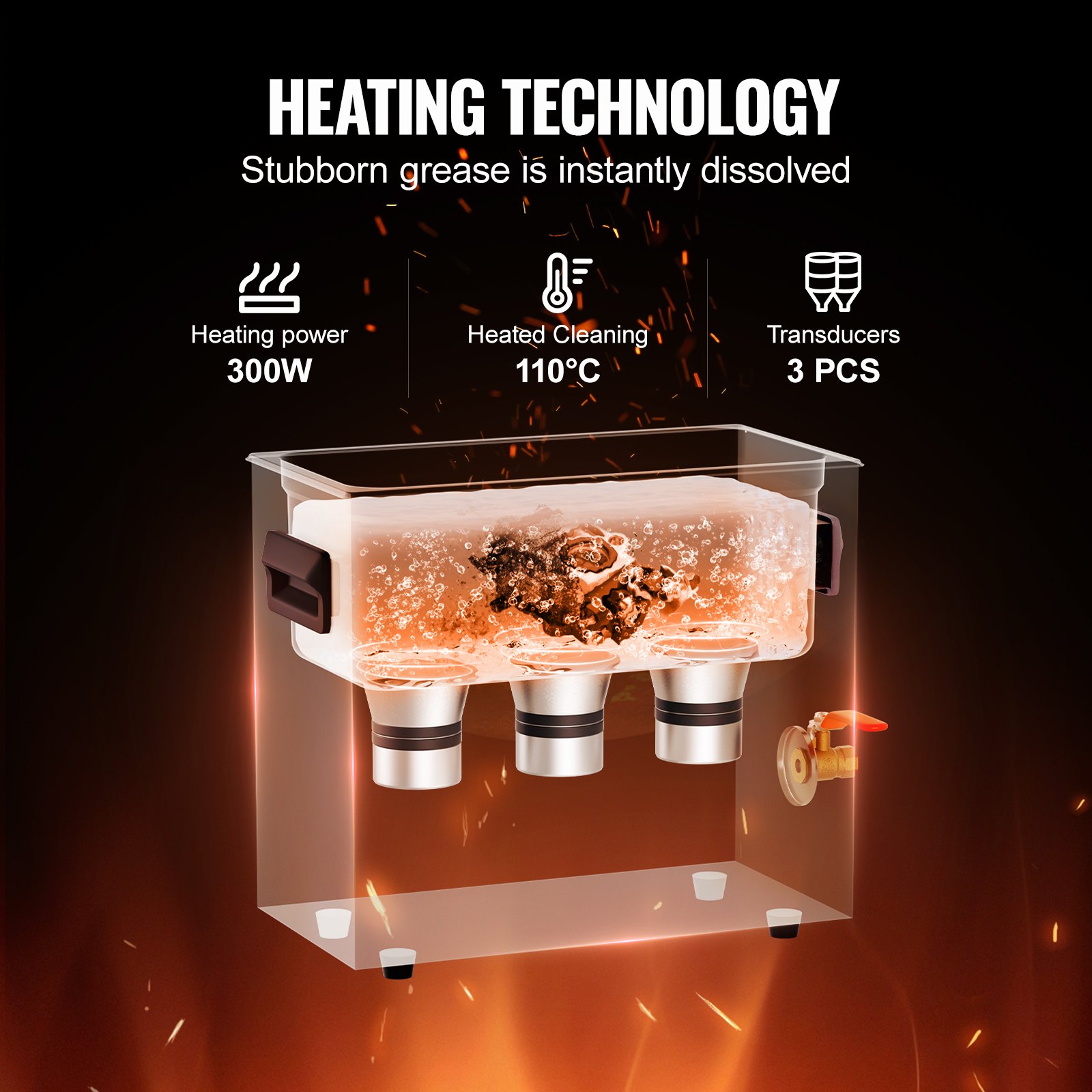 VEVOR Ultrasoonreiniger met verwarmingstimer en mand 6 L Professionele digitale sonische cavitatiemachine, 180 W Reinigingsmachine voor horloge-instrumenten Brillen Munten Metalen onderdelen Gereedschap