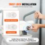 VEVOR raised toilet seat with twist lock installation for standard and elongated bowls, tool-free setup.