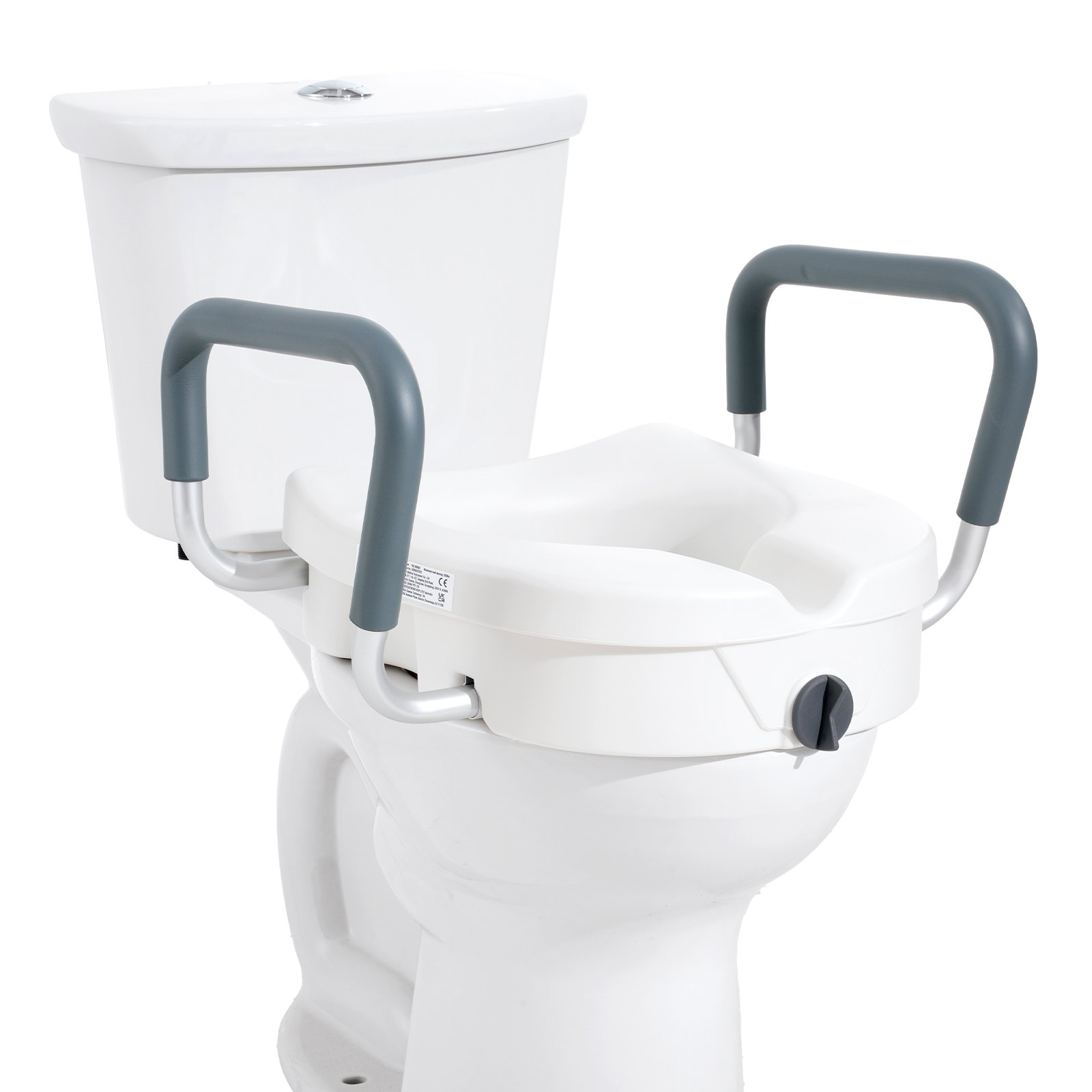 VEVOR Toiletverhoger voor senioren 127 mm, Verstelbare verhoogde toiletzitting, Toiletverhoger voor senioren, Verhoogde toiletzitting met handgreep, Witte toiletverhoger