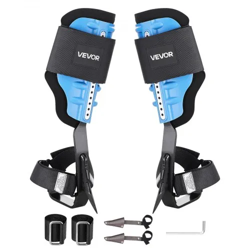 VEVOR boomklimspikes, boomklimuitrusting met riemen en vulling, draagvermogen 159 kg, robuuste boomspikes, in hoogte verstelbaar van 39-44 cm, klimuitrusting voor fruitplukken en jagen, lichtblauw