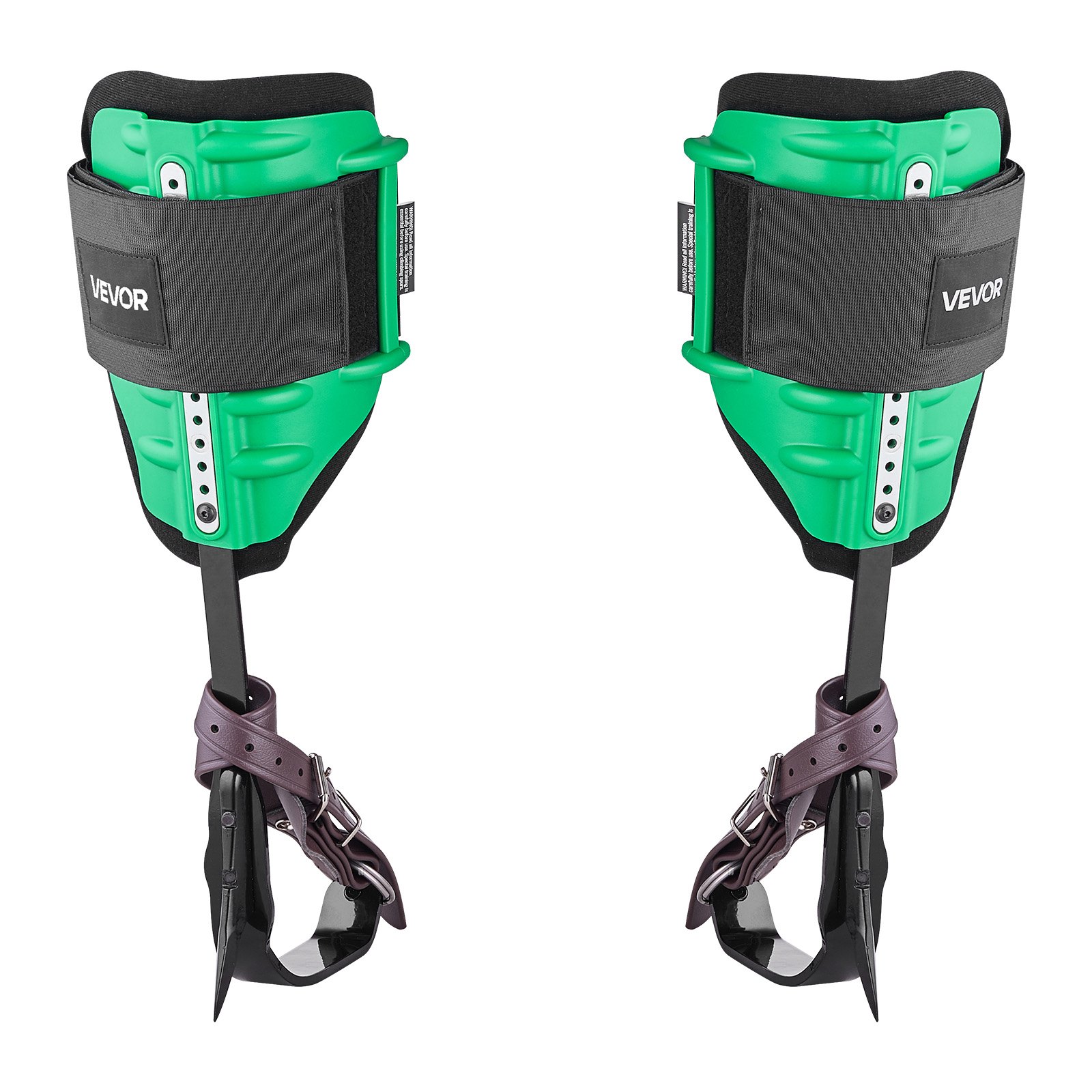VEVOR klimspikes, klimuitrusting met riemen en klimspikes, draagvermogen 159 kg, in hoogte verstelbaar van 39,1 tot 47 cm, stalen klimspikes, boomverzorgingsuitrusting voor fruitoogst en jacht, groen